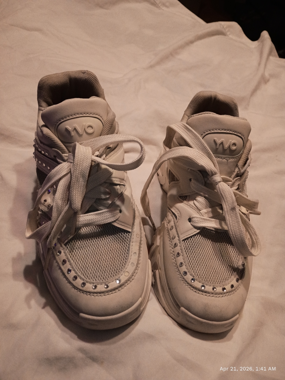 Women's YVO Cream Platform Sneakers Size 8